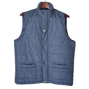 Coofandy Mens XXL Blue Grey Padded Puffer Vest Stand Collar Outerwear